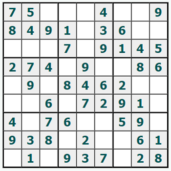 Skriv ut Sudoku #1037